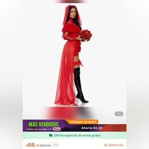 Elegant Red Lace Costume beetle juice